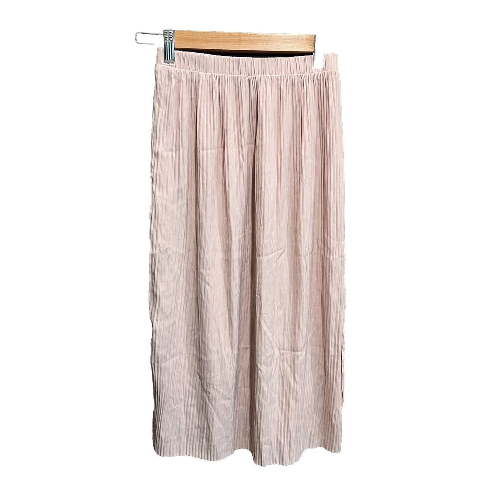 Wilfred Pink Pleated Chiffon Lined Long Women's Pull On Midi Skirt Size XS‎